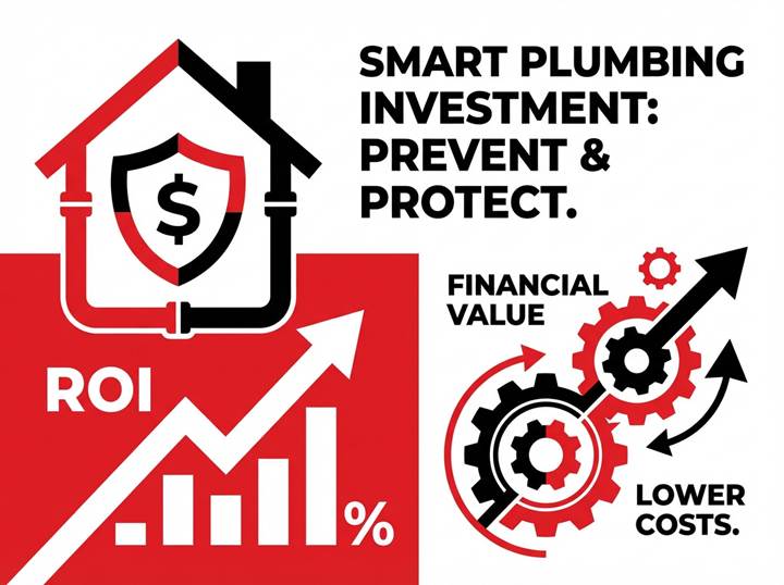 Cost savings ROI graph showing professional plumbing inspection investment returns