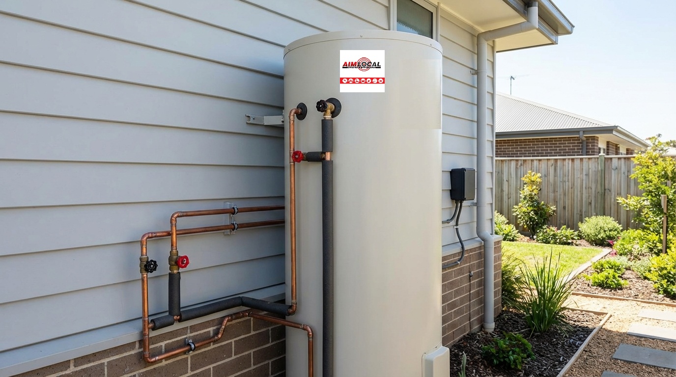 Modern tank hot water system installation by licensed Sydney plumber showing professional residential hot water service