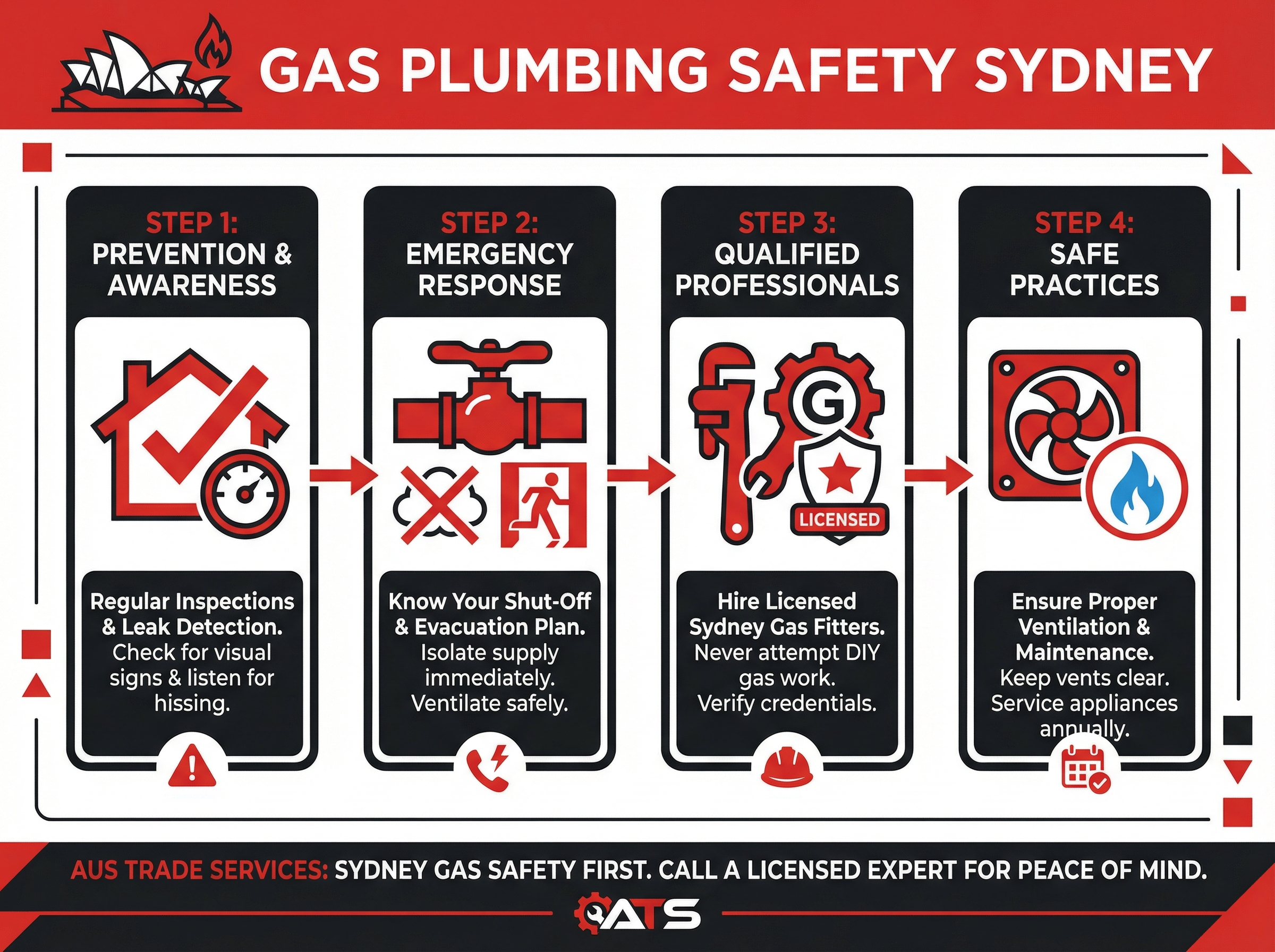 Gas Plumbing Safety Sydney — step by step infographic guide
