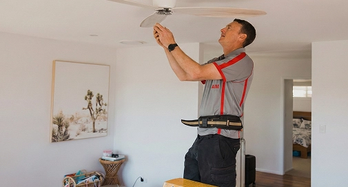 Experienced Sydney electrician installing and replacing ceiling fans for improved comfort and energy efficiency